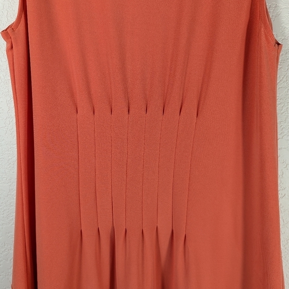 NWOT Catherine Malandrino Sleeveless Pleated Classic Mini Orange Dress Size S - Picture 7 of 14